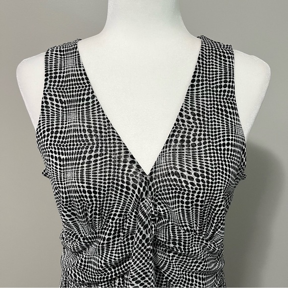 Michael Kors Layered Sheer Sleeveless Blouse Dot Pattern V-Neck - Picture 3 of 11